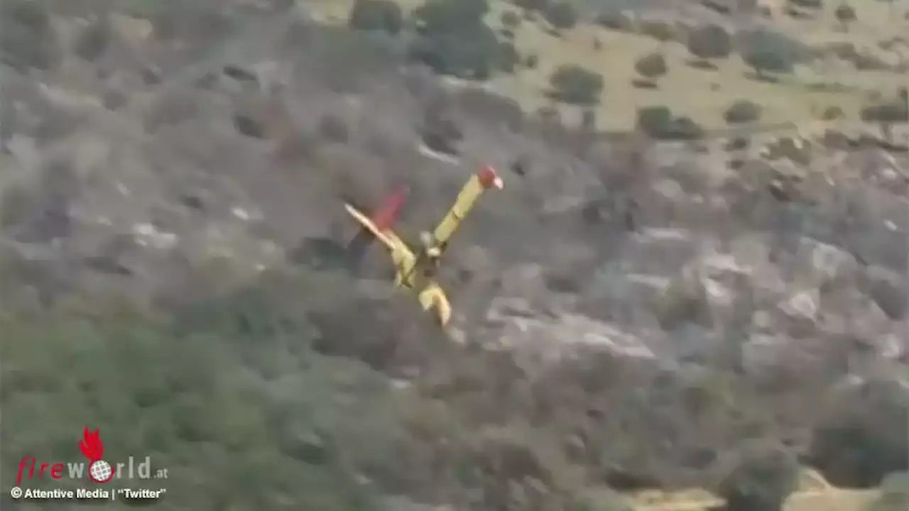 Griechenland: Canadair-Löschflugzeug bei Waldbrand auf Euböa nach Wasserabwurf abgestürzt und in Flammen aufgegangen