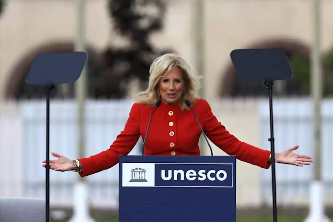 Jill Biden marks US reentry into UNESCO with a flag-raising ceremony in Paris