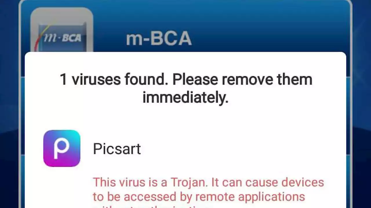 3 Fakta Viral Popup Peringatan Virus di Aplikasi PicsArt ketika Buka M-Banking BCA