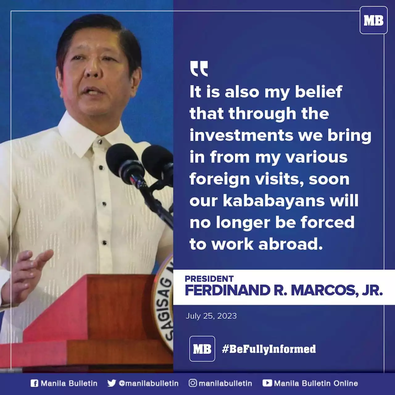 PBBM visit to Malaysia, other lands will encourage OFWs to return home