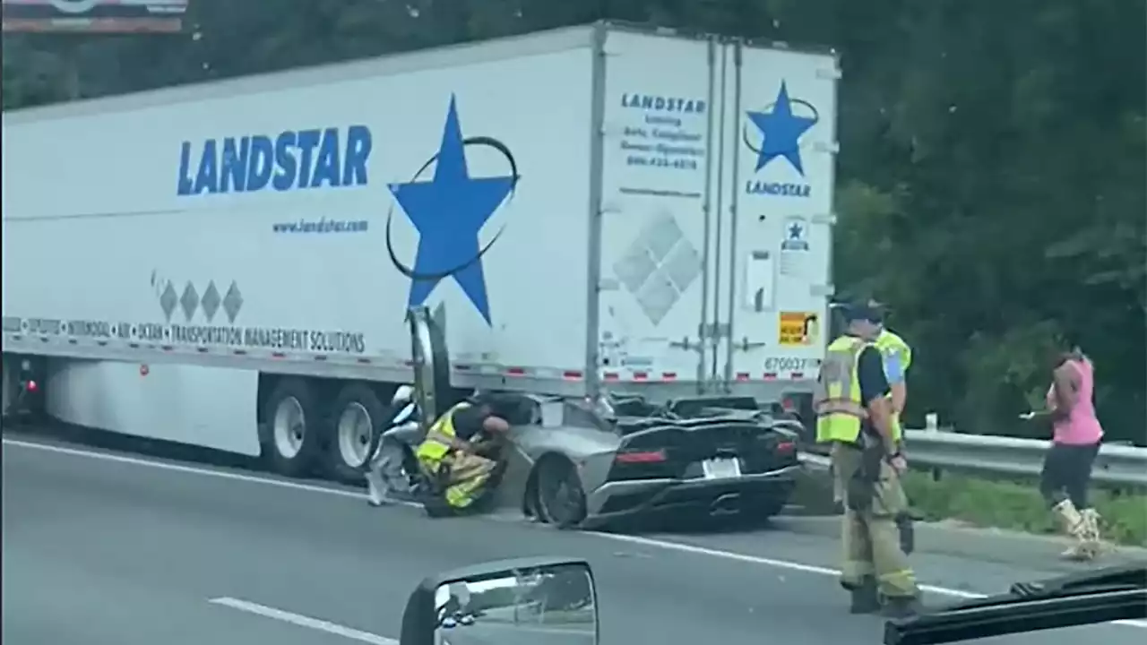 Lamborghini Aventador Winds Up Stuffed Under a Semi