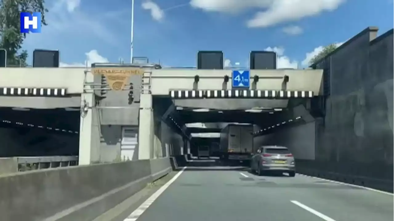 Ruim half uur vertraging op A9 door afgesloten Velsertunnel, nog tot avondspits problemen