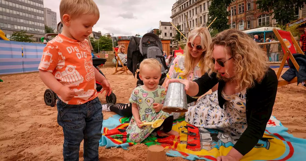 First visitors say Nottingham Beach is 'fantastic' as it returns