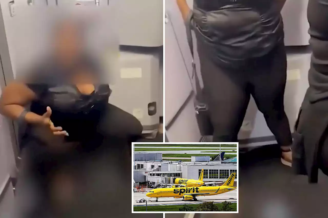 This is the crazy moment a woman peed on the floor of a Spirit Airlines plane