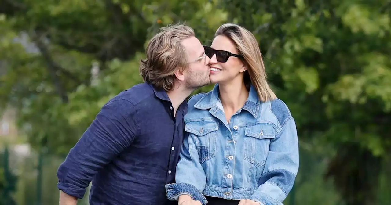 Ferne McCann gets sweet kiss from fiancé Lorri Haines on walk with baby daughter