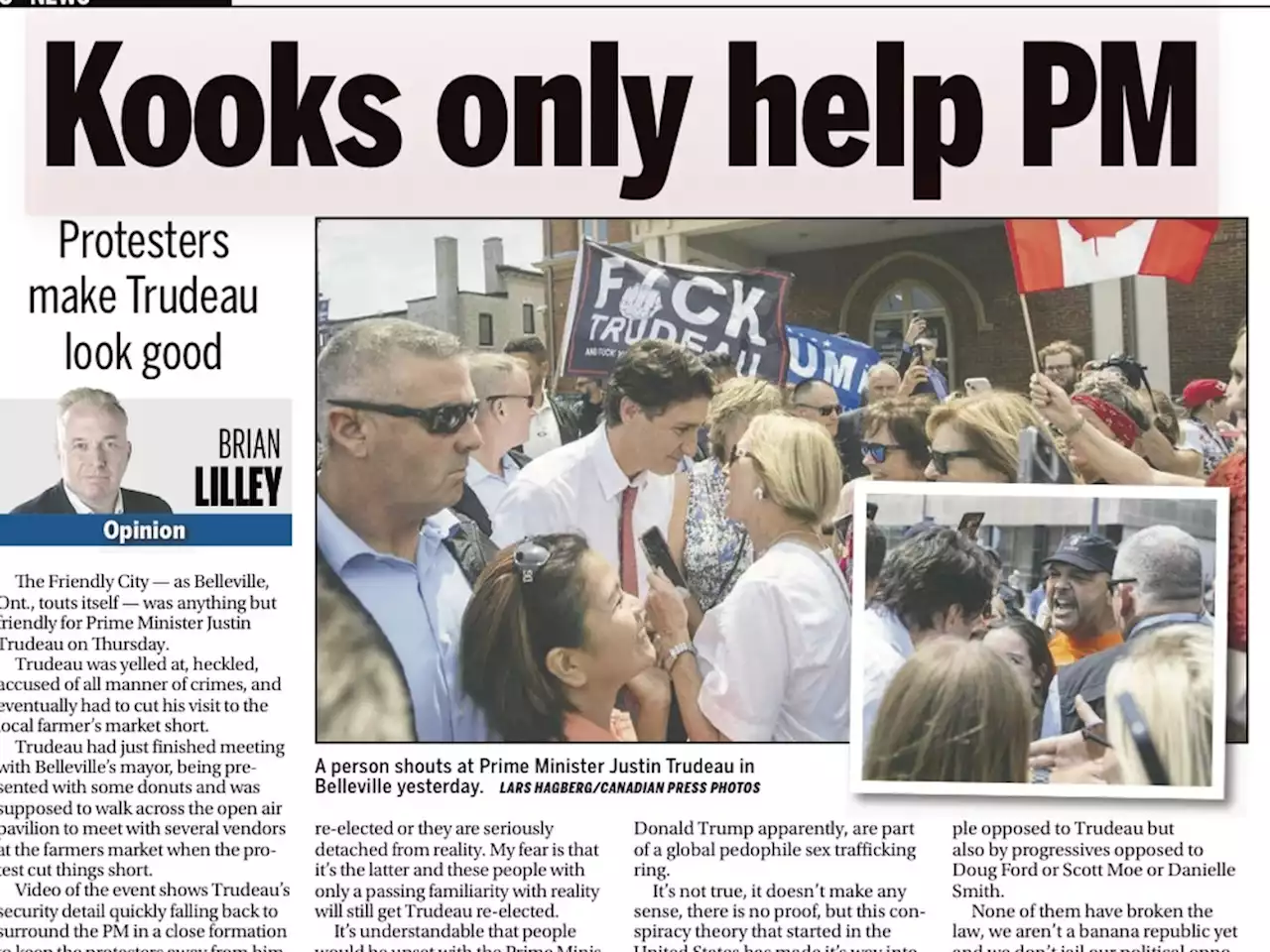 LILLEY UNLEASHED: Protesters in Belleville make Trudeau look good