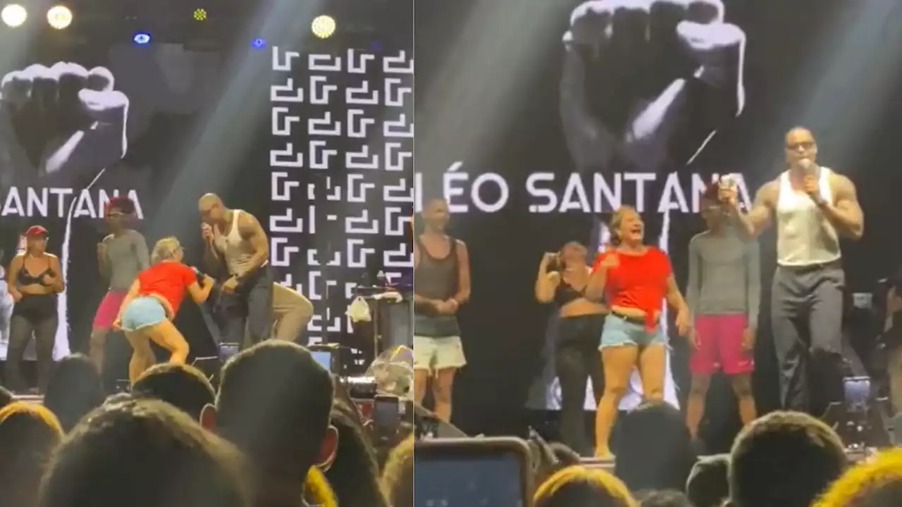 Leo Santana repreende fã em palco após gesto obsceno: ‘Sou casado’