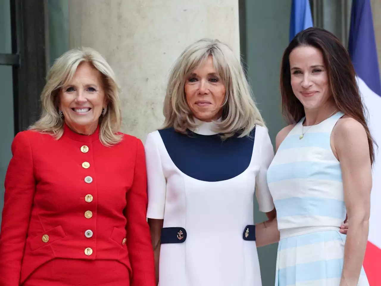 Jill Biden & Daughter Ashley Made a Chic Patriotic Fashion Statement During France Visit