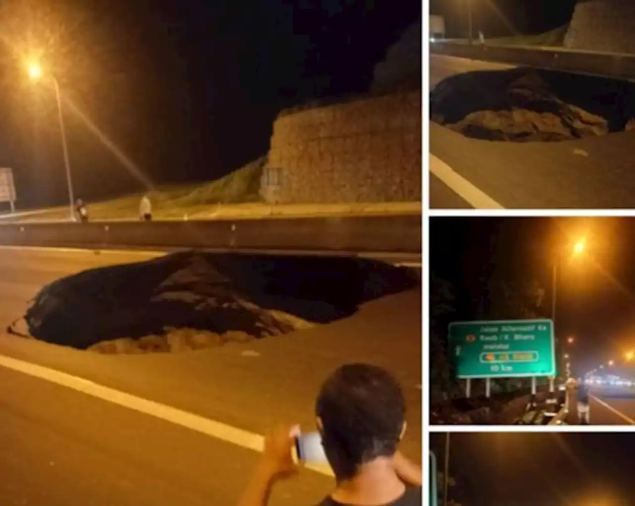 Sinkhole appears on East Coast Expressway