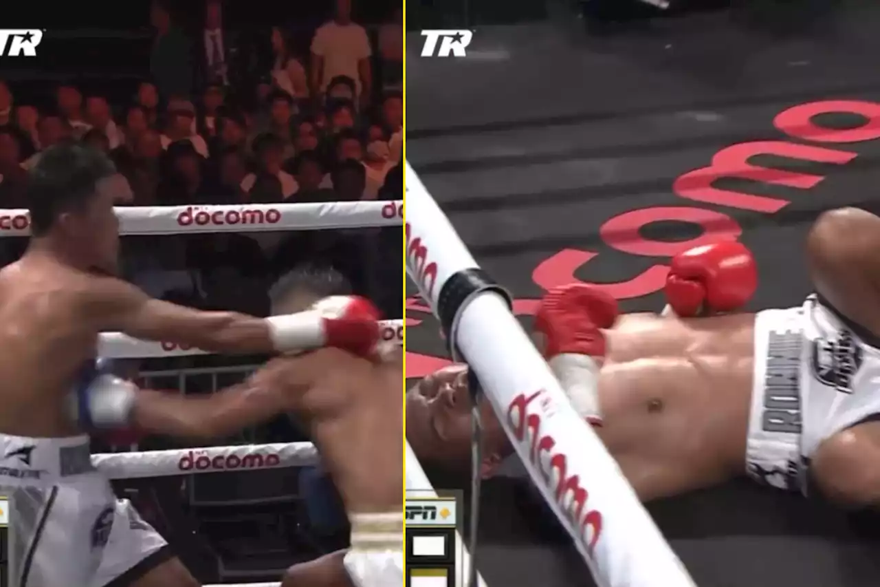 Fighter has delayed reaction to brutal bodyshot as he is KO'd on Inoue vs Fulton undercard