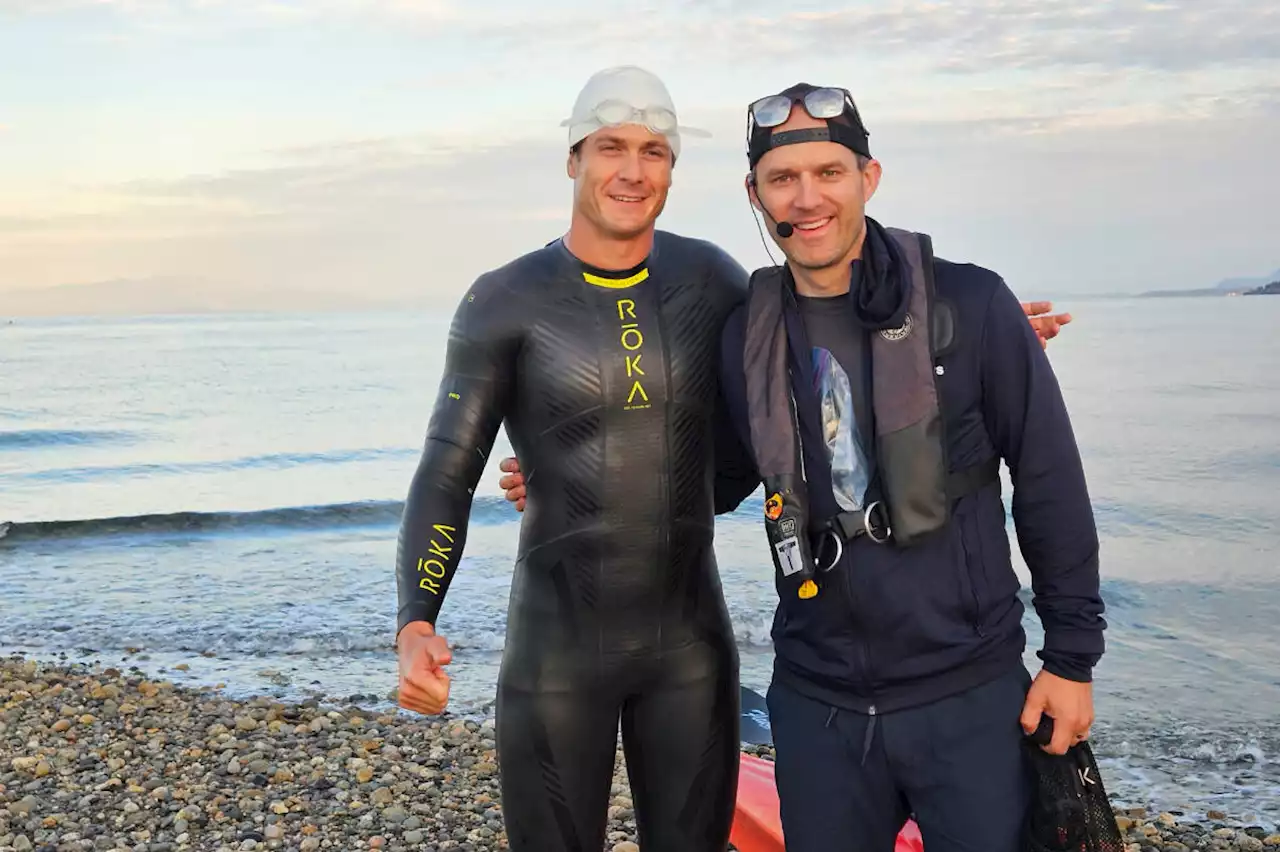 Blind B.C. man successfully swims Strait of Georgia for charity - Terrace Standard