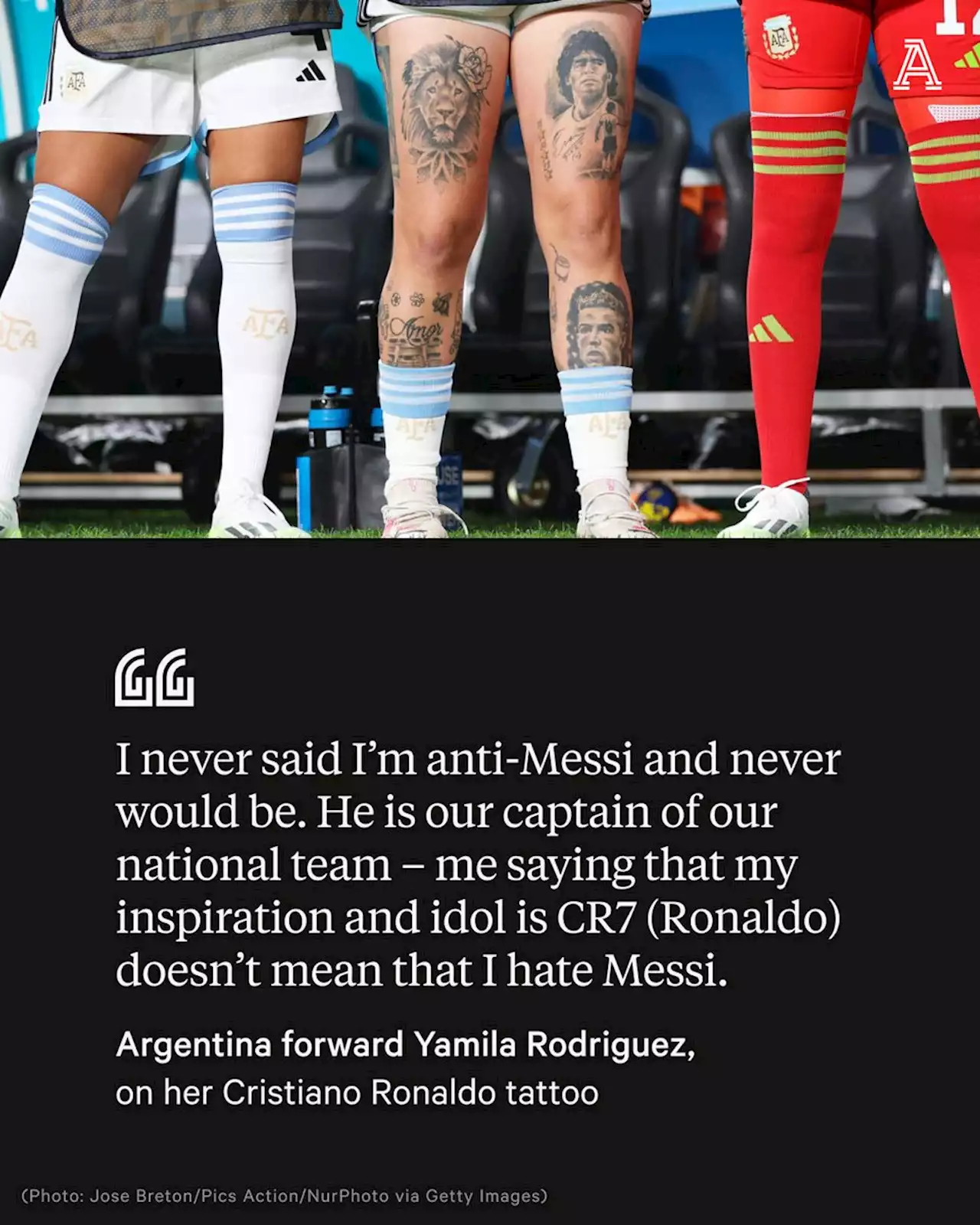 Argentina's Rodriguez defends Ronaldo tattoo