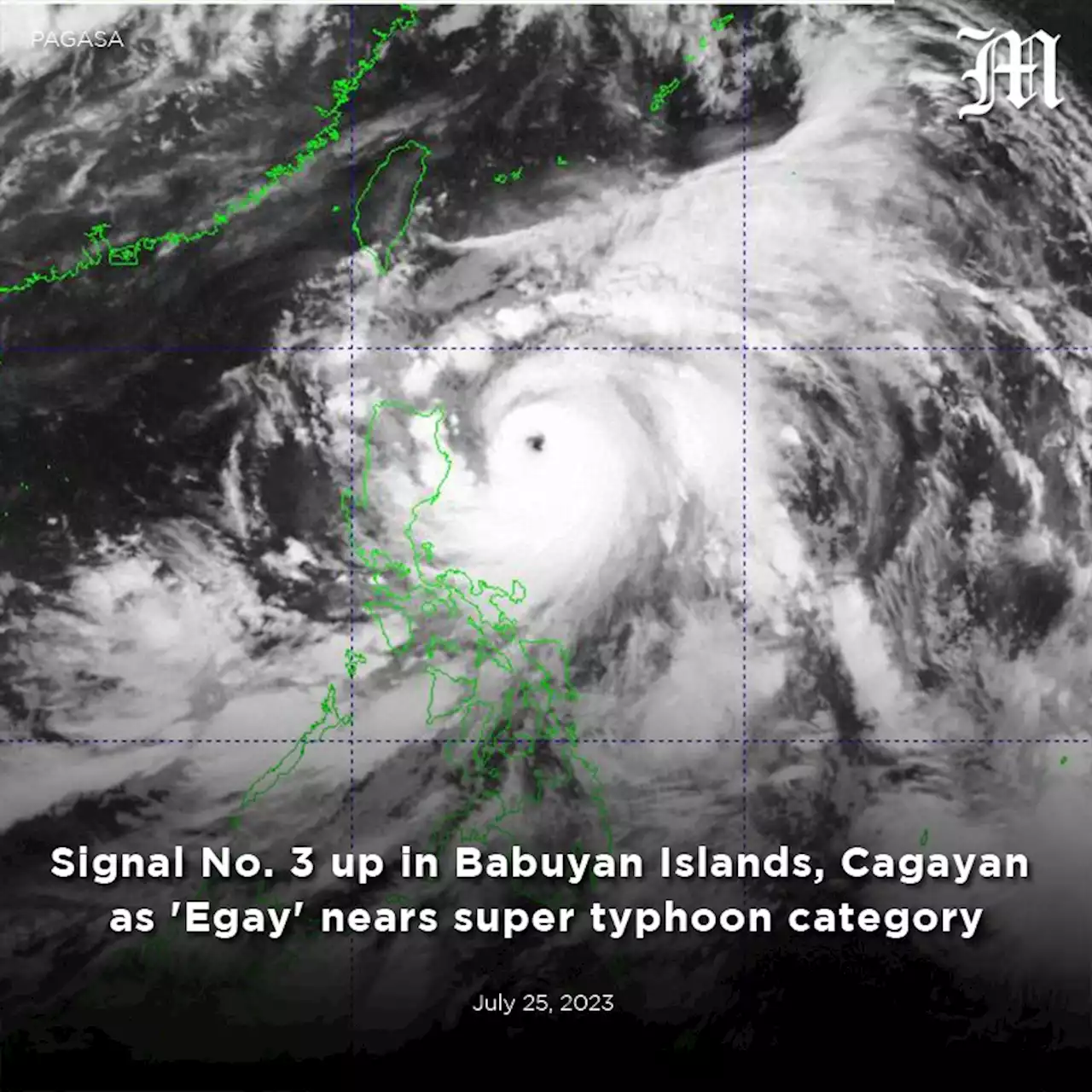 Signal No. 3 up in Babuyan Islands, Cagayan as 'Egay' nears super typhoon category