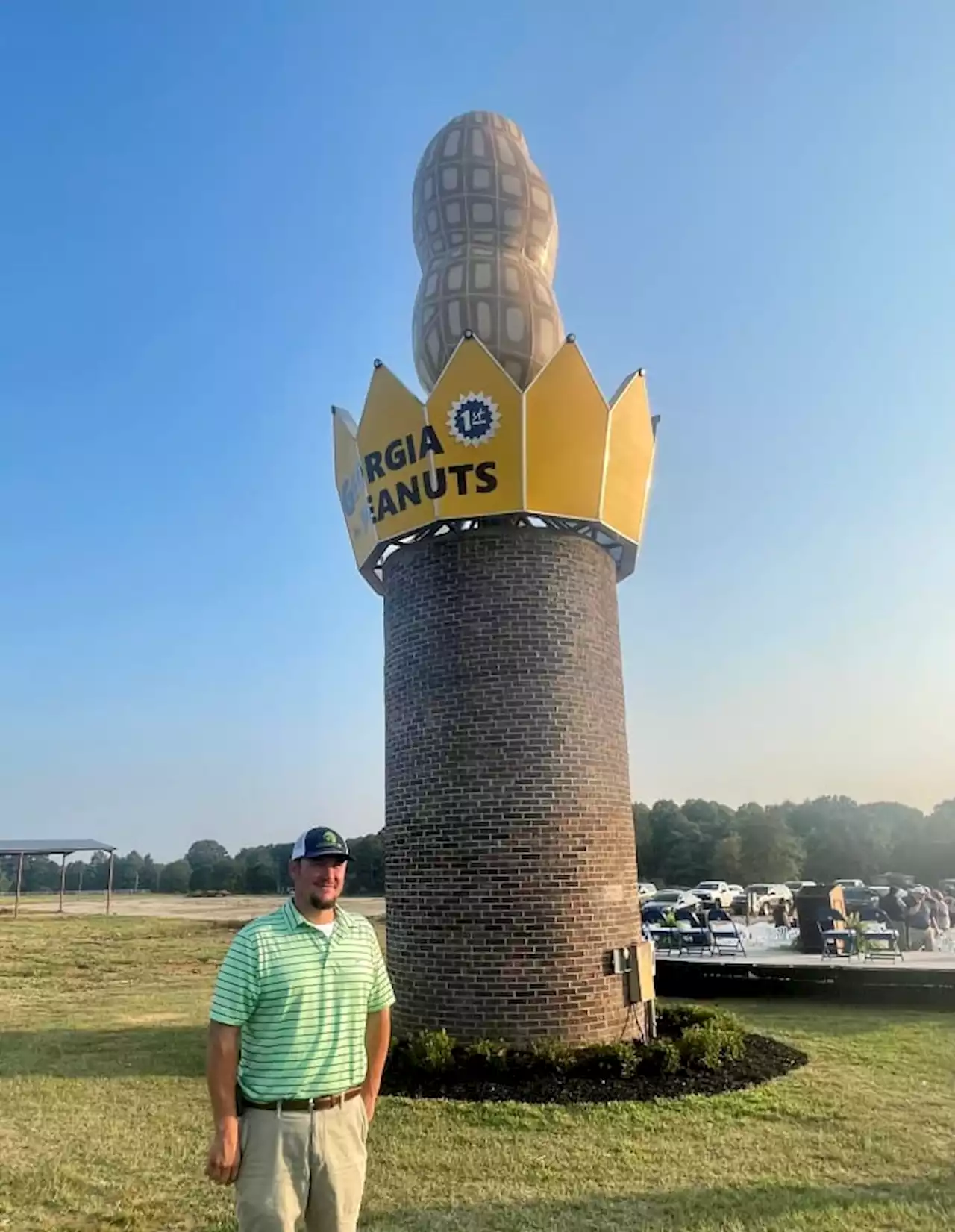 The Big Peanut once again reigns at the roadside in Georgia, after hurricane felled earlier goober