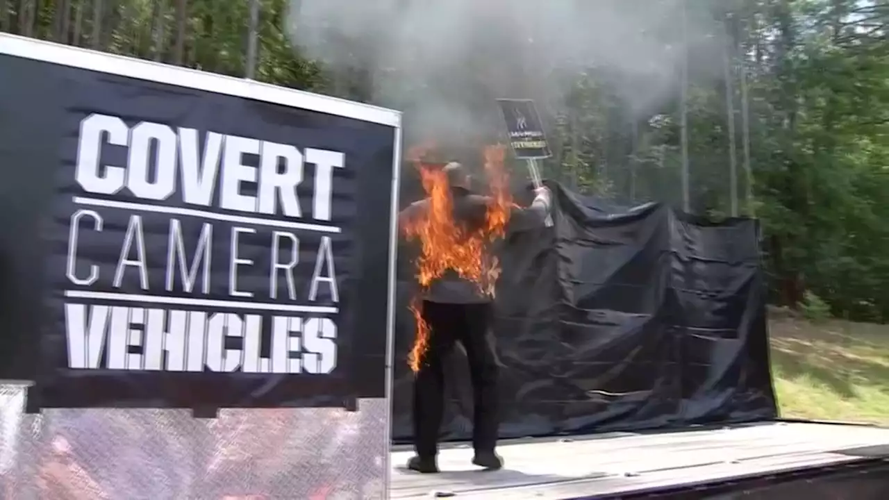 'Indiana Jones' stunt man sets himself on fire in support of writers and actors guild strikes