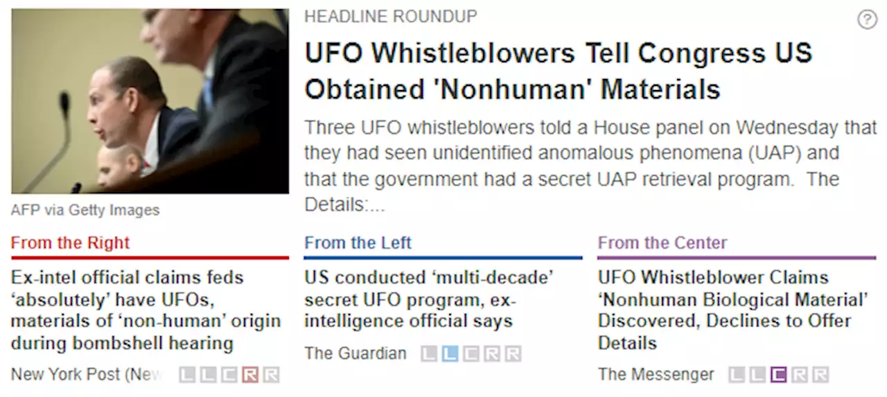 UFO Whistleblowers Tell Congress US Obtained 'Nonhuman' Materials