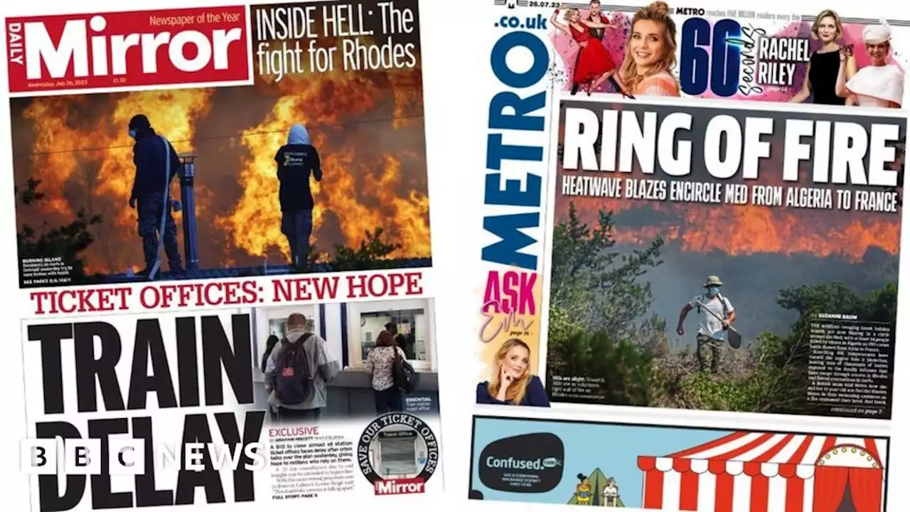 Newspaper headlines: 'The fight for Rhodes' as wildfire crisis deepens