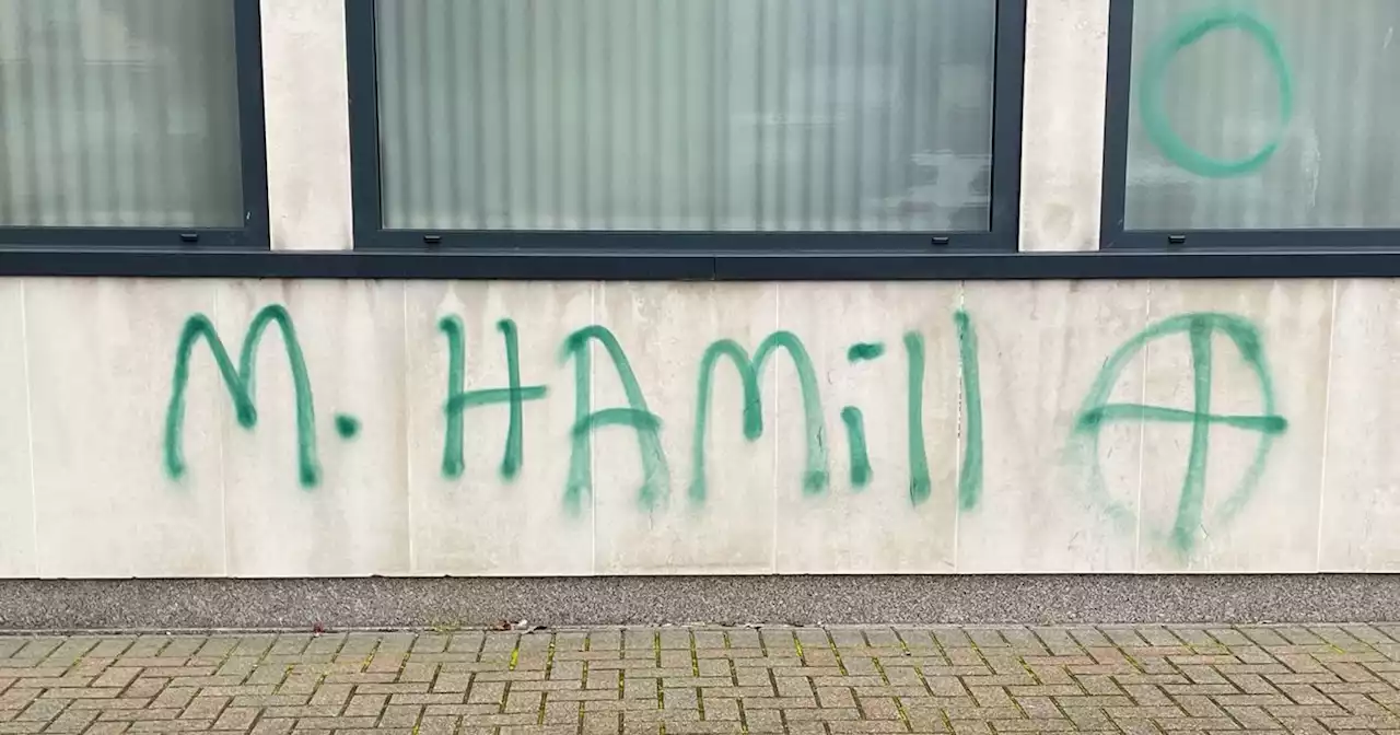 Threatening graffiti with judge’s name appears on NI court building