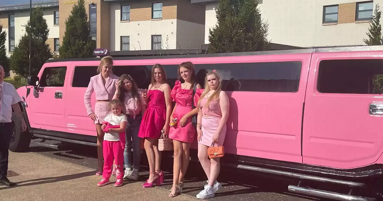 Barbie pink limo as Scots girls go all out to attend showing of hit movie