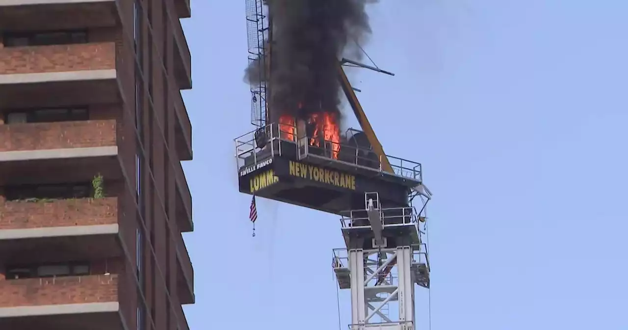 Nearly a dozen hurt when crane arm catches fire, collapses onto NYC street during morning commute