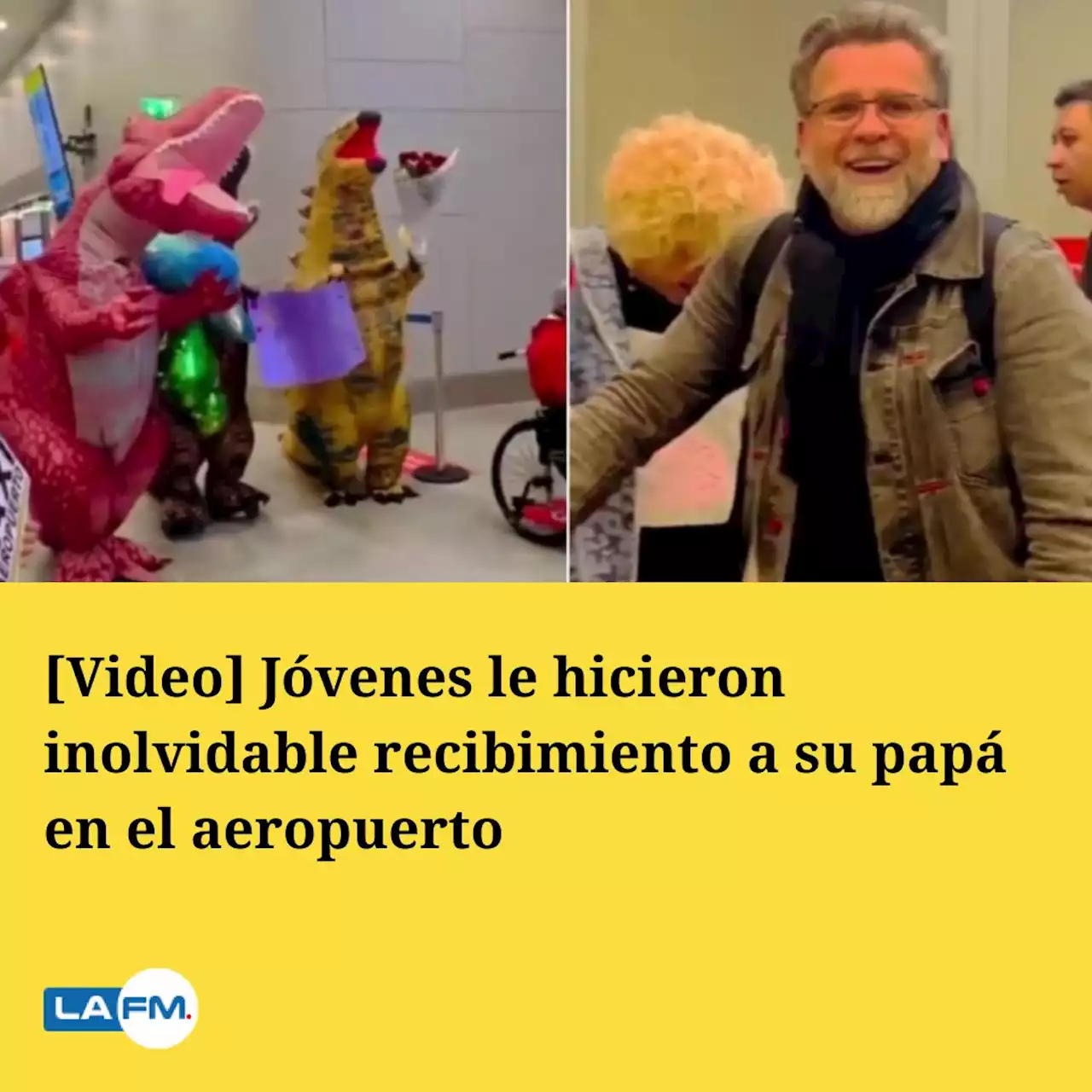 [Video] Jóvenes le hicieron inolvidable recibimiento a su papá en el aeropuerto