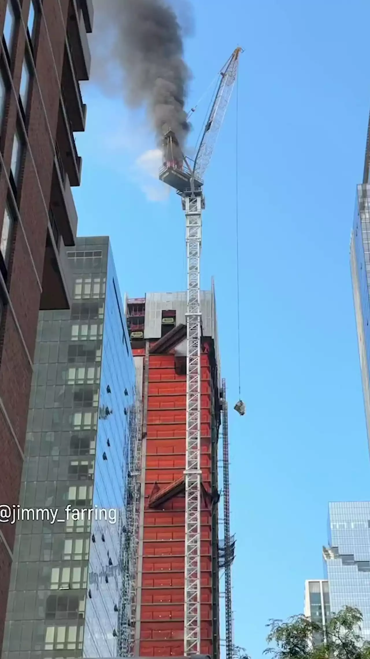 Crane on New York City skyscraper partially collapses after fire; 5 hurt: Officials