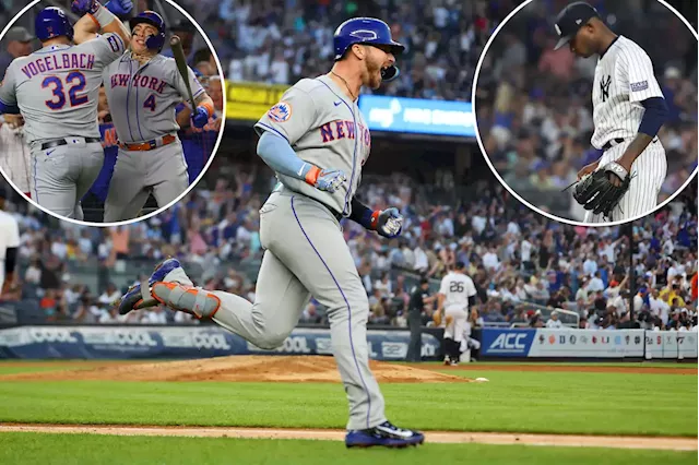 Peter Alonso delivers monster game as Mets rout Yankees in Subway Series opener