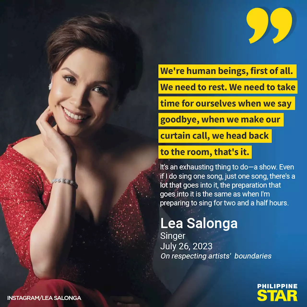 Lea Salonga speaks anew on respecting boundaries after fan snuck into her dressing room: 'We need time for ourselves'