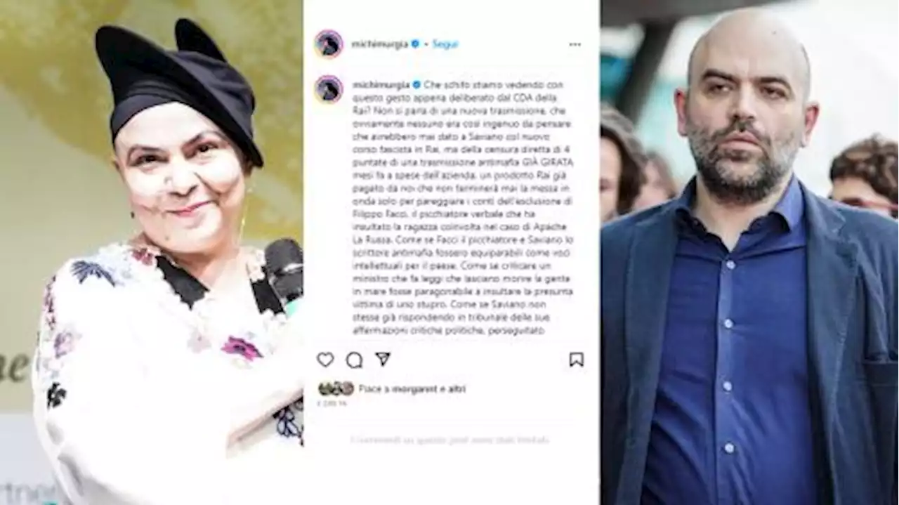 Michela Murgia: 'La Rai fascista censura Saviano'