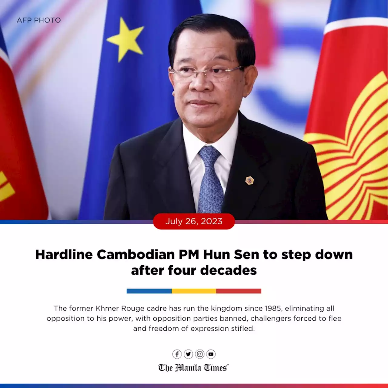 Hardline Cambodian PM Hun Sen to step down after four decades