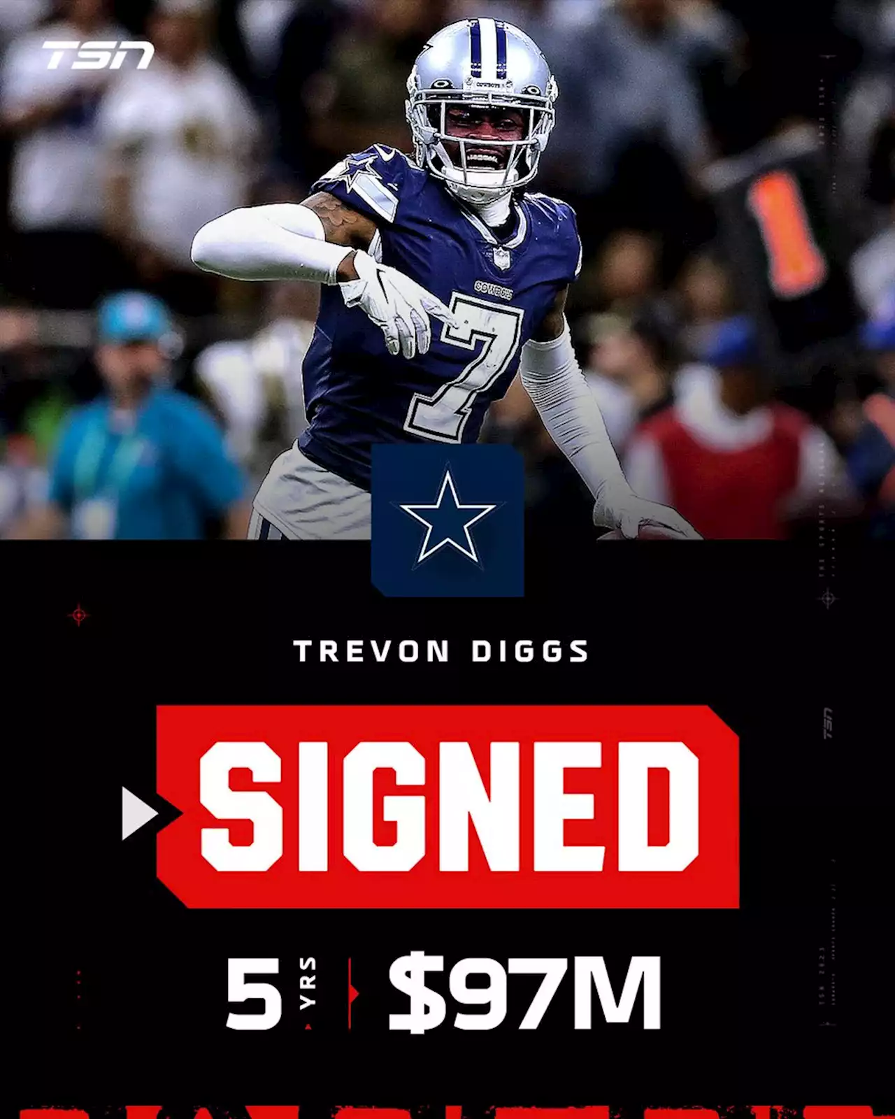 Dallas Cowboys sign cornerback Trevon Diggs to five-year, $97 million extension | TSN