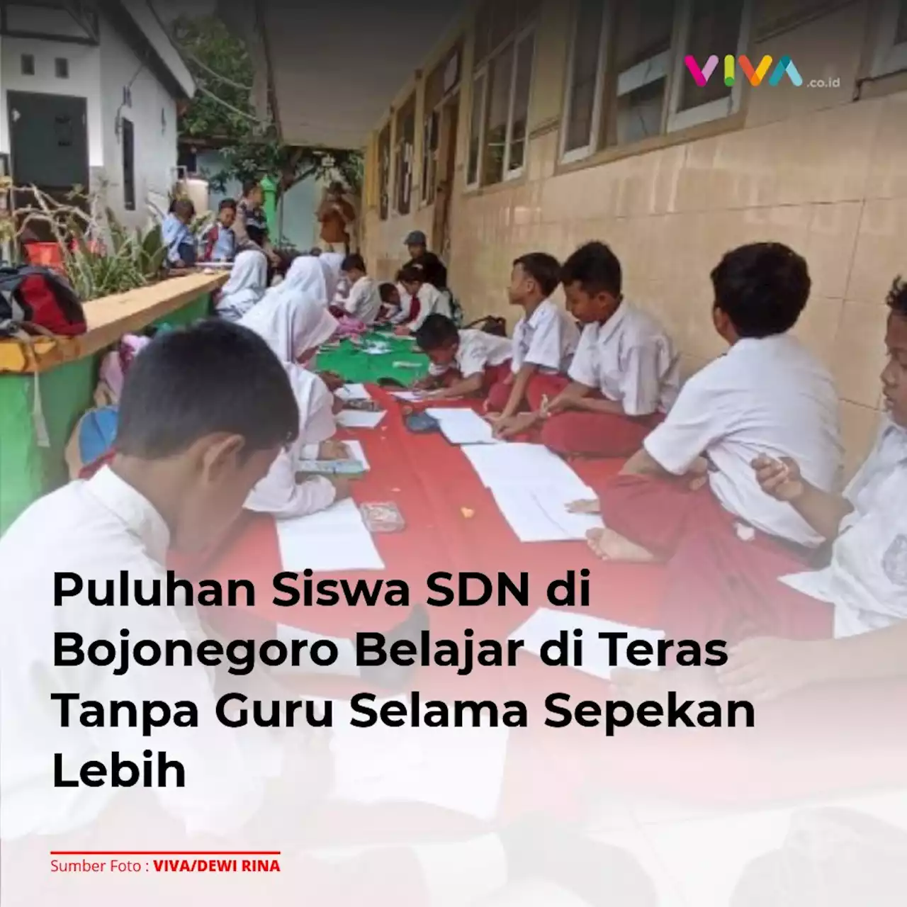 Tragis, Ini Penyebab Puluhan Siswa SDN di Bojonegoro Belajar di Teras Tanpa Guru