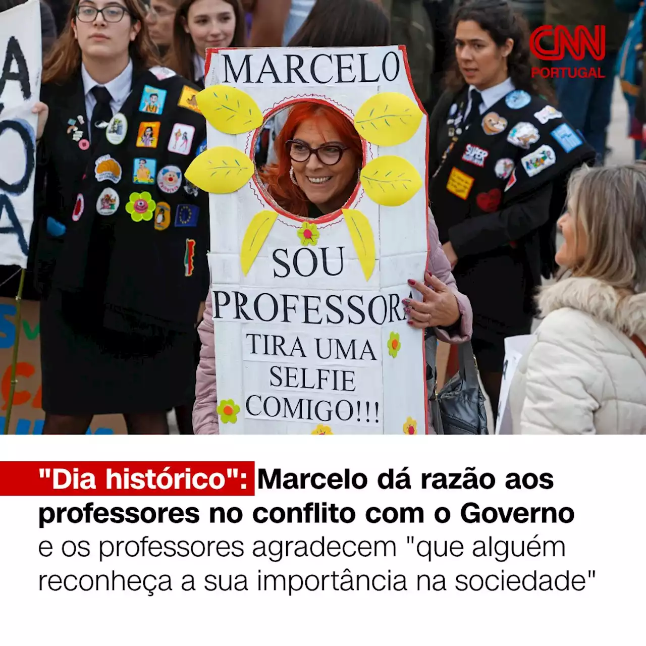 'Dia histórico': Marcelo dá razão aos professores no conflito com o Governo e os professores agradecem 'que alguém reconheça a sua importância na sociedade'