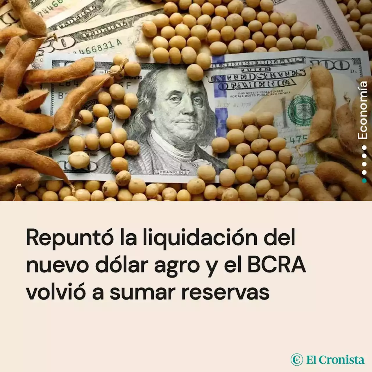 Repunt� la liquidaci�n del nuevo d�lar agro y el BCRA volvi� a sumar reservas