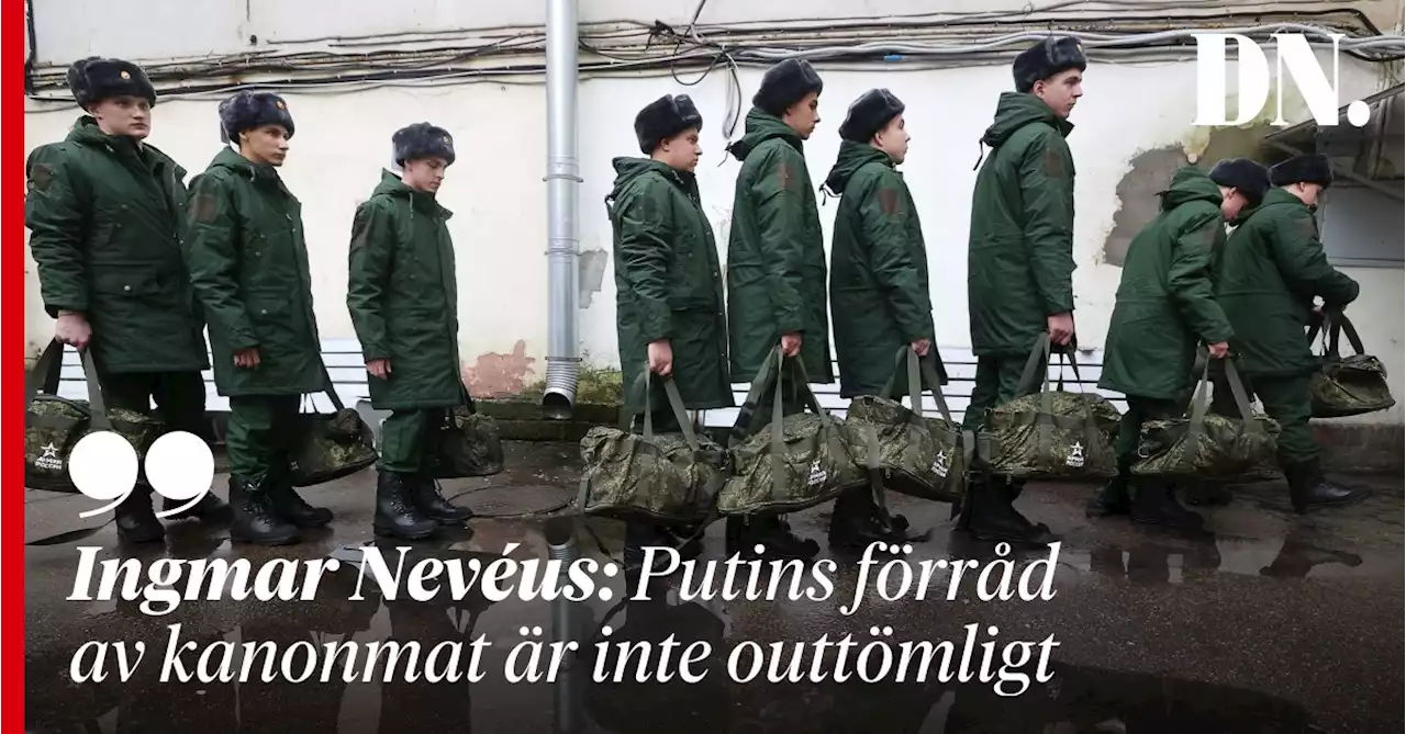 Ingmar Nevéus: Putins förråd av kanonmat är inte outtömligt