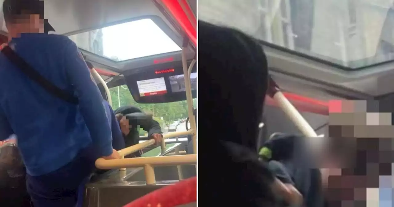 Shocking moment youths viciously attack two passengers on packed Scots bus