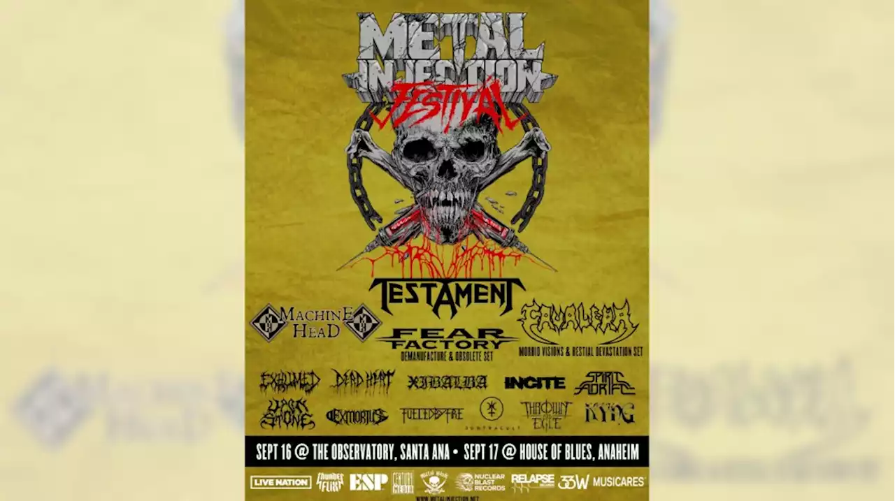 Testament and members of Sepultura will headline the Metal Injection Festival