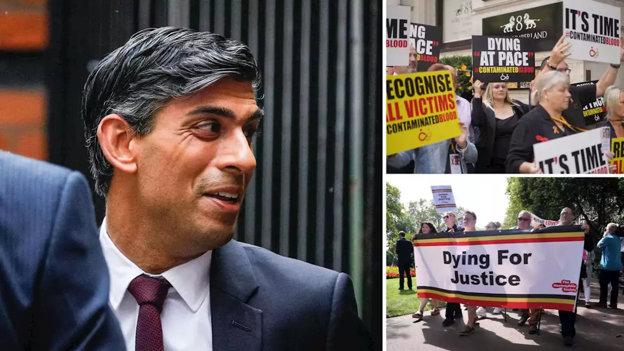 Rishi Sunak heckled at infected blood inquiry after failing to confirm timeframe for wider compensation scheme