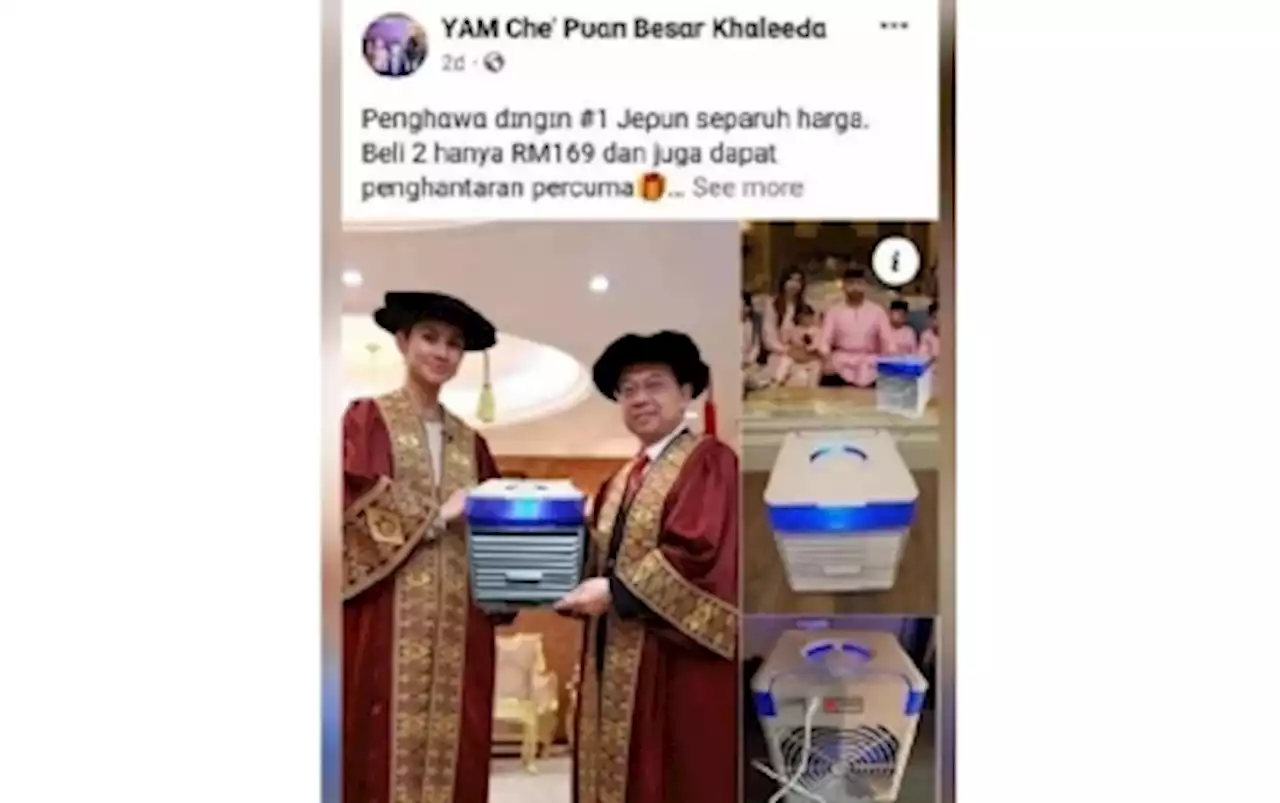 Johor police probing misuse of TMJ consort’s name for promoting air conditioners on Facebook