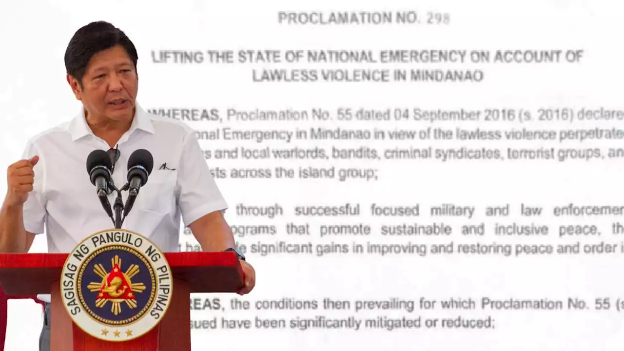 Marcos lifts Duterte’s “state of national emergency” proclamation