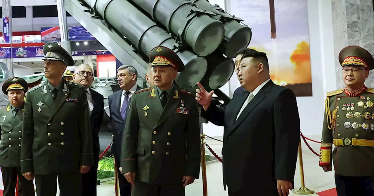 North Korea’s Kim shows off banned missiles to Russian minister