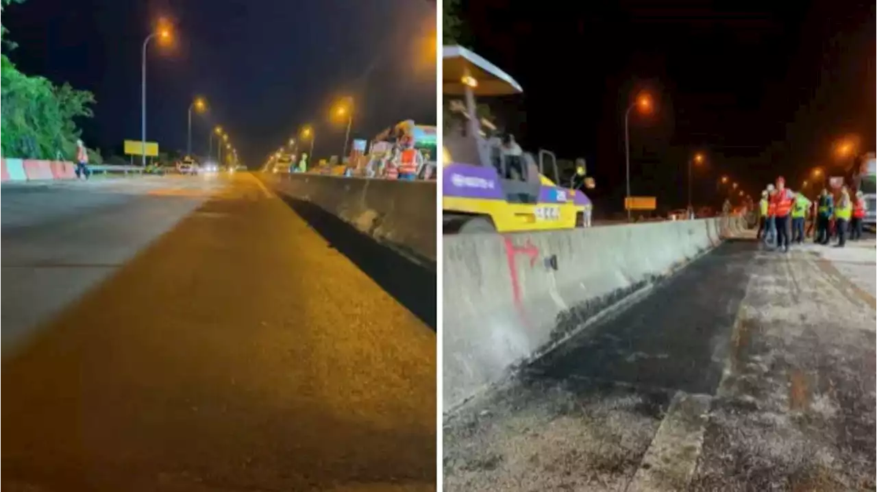 Karak Highway sinkhole patched - lanes to Kuantan opened last night, westbound to open this morning - paultan.org