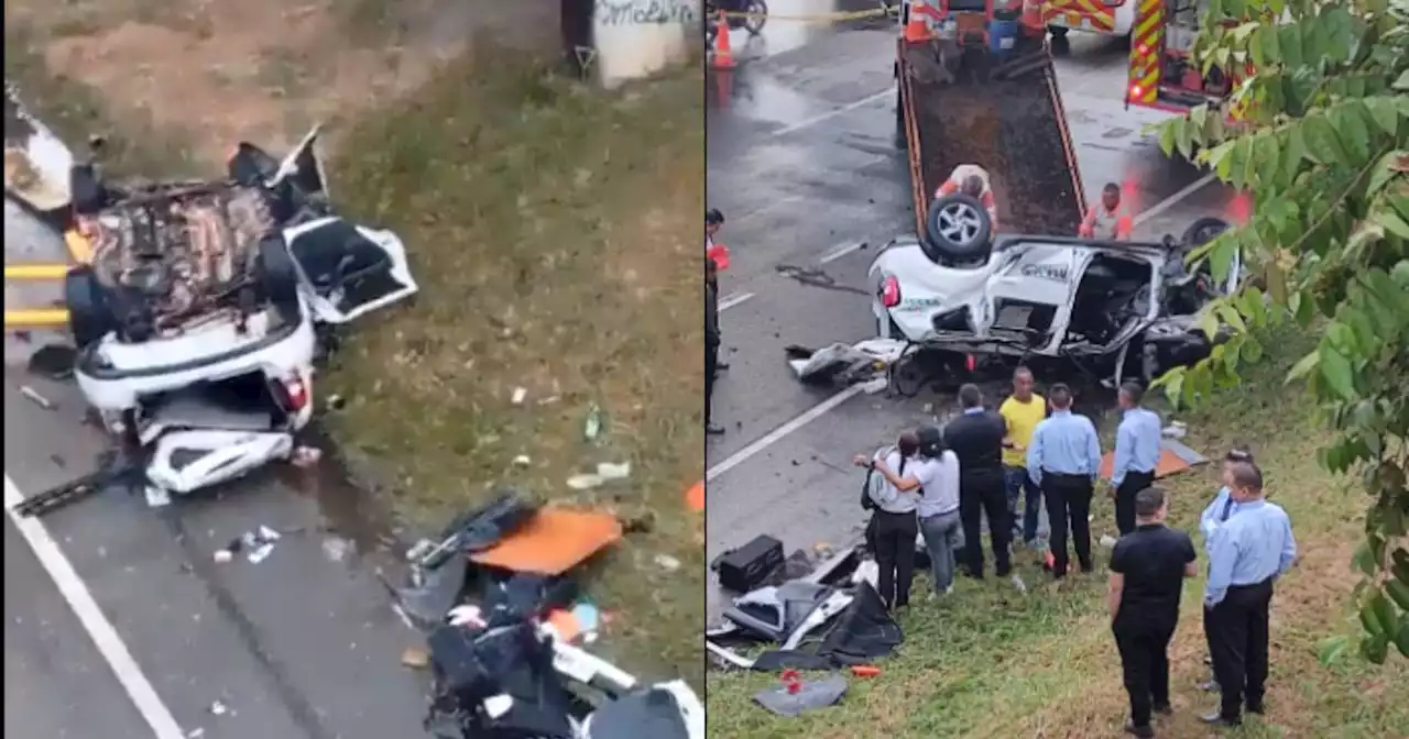 Aparatoso accidente en la vía Cali-Palmira: vehículo se salió de un puente y causó trágico desenlace