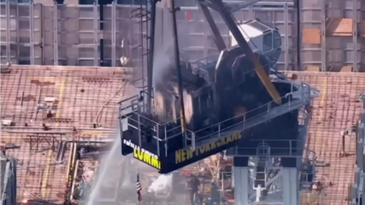 WATCH: Chaos in New York City as burning crane falls onto busy street