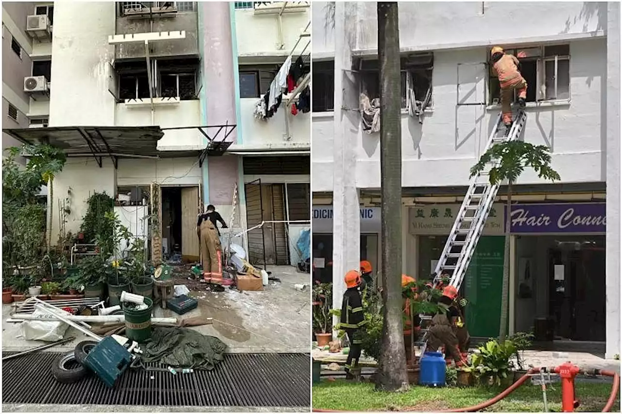 Man, 70, taken to hospital after fire in Geylang flat