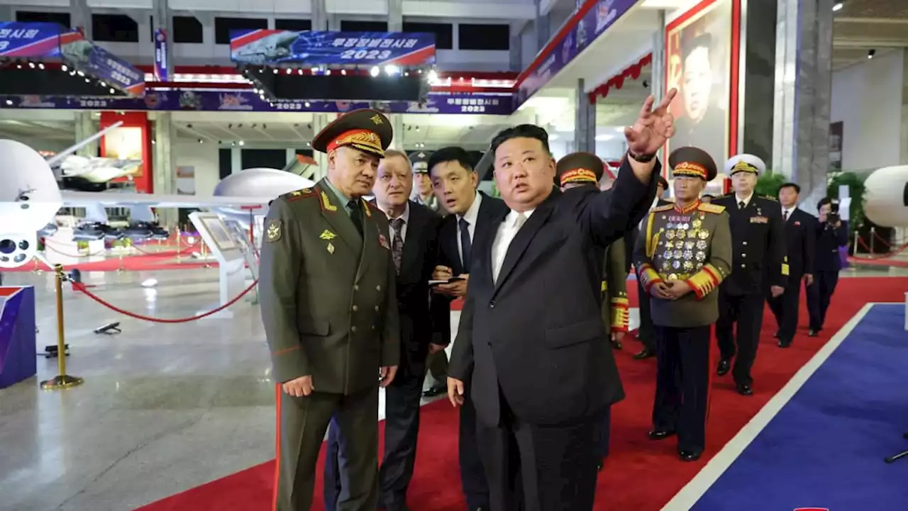 North Korea's Kim gives Russia defence minister tour of arms expo