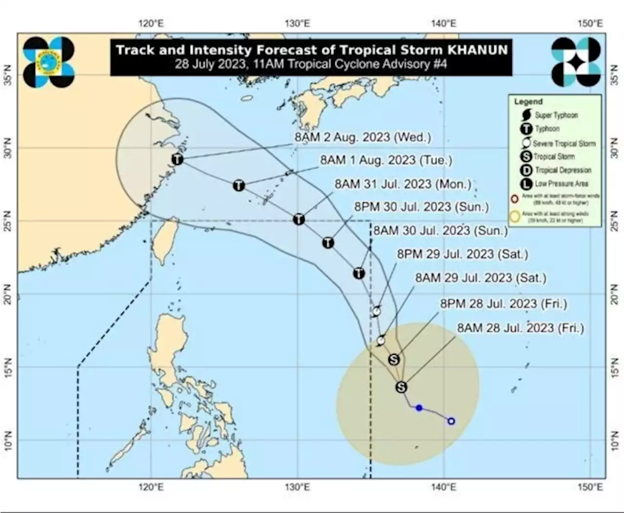 Tropical storm Khanun maintains strength, still outside PAR