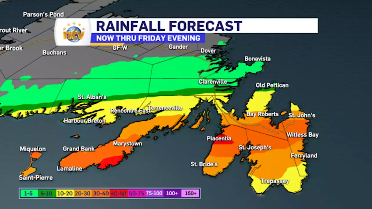 Rainy start to Friday for parts of eastern, southern Newfoundland