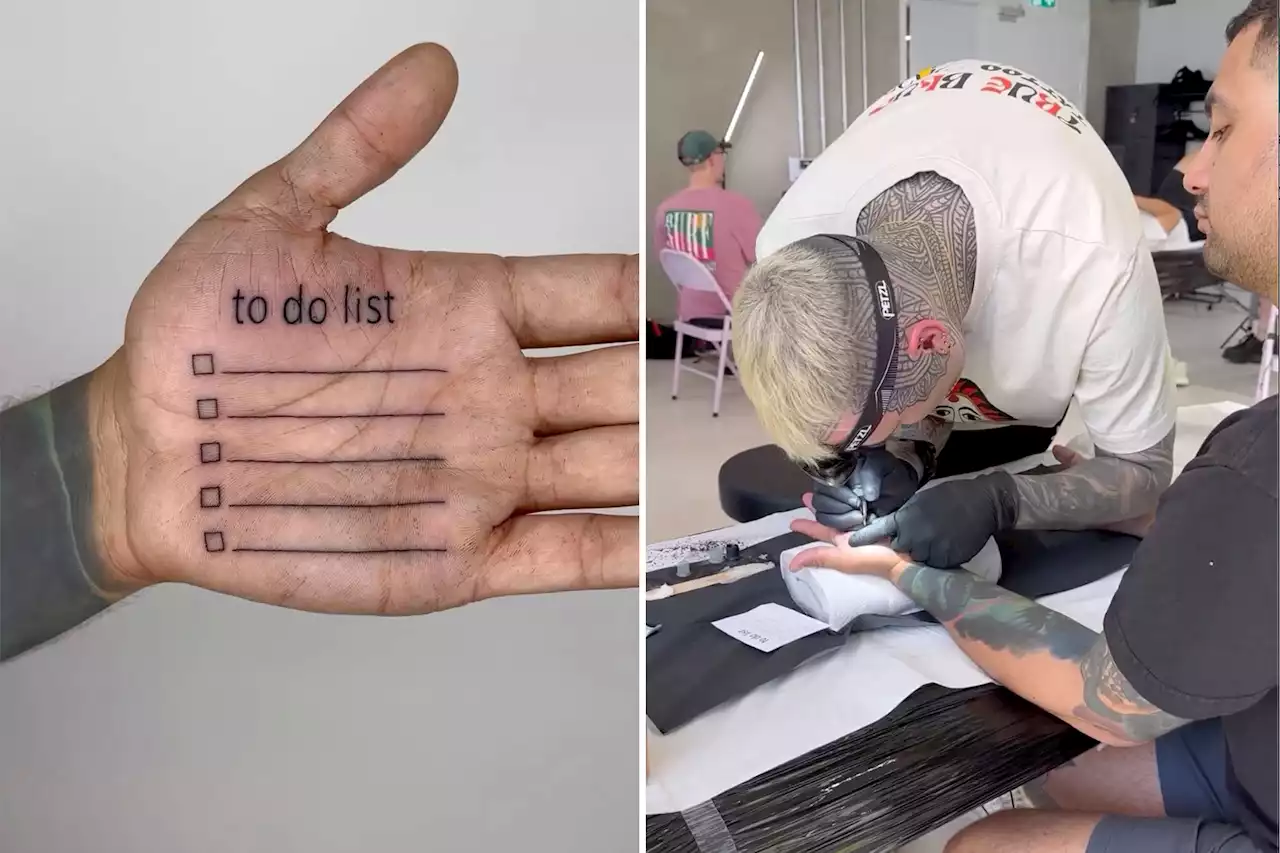 Man sparks debate with ‘to do list’ tattooed on his hand: ‘Plot twist’