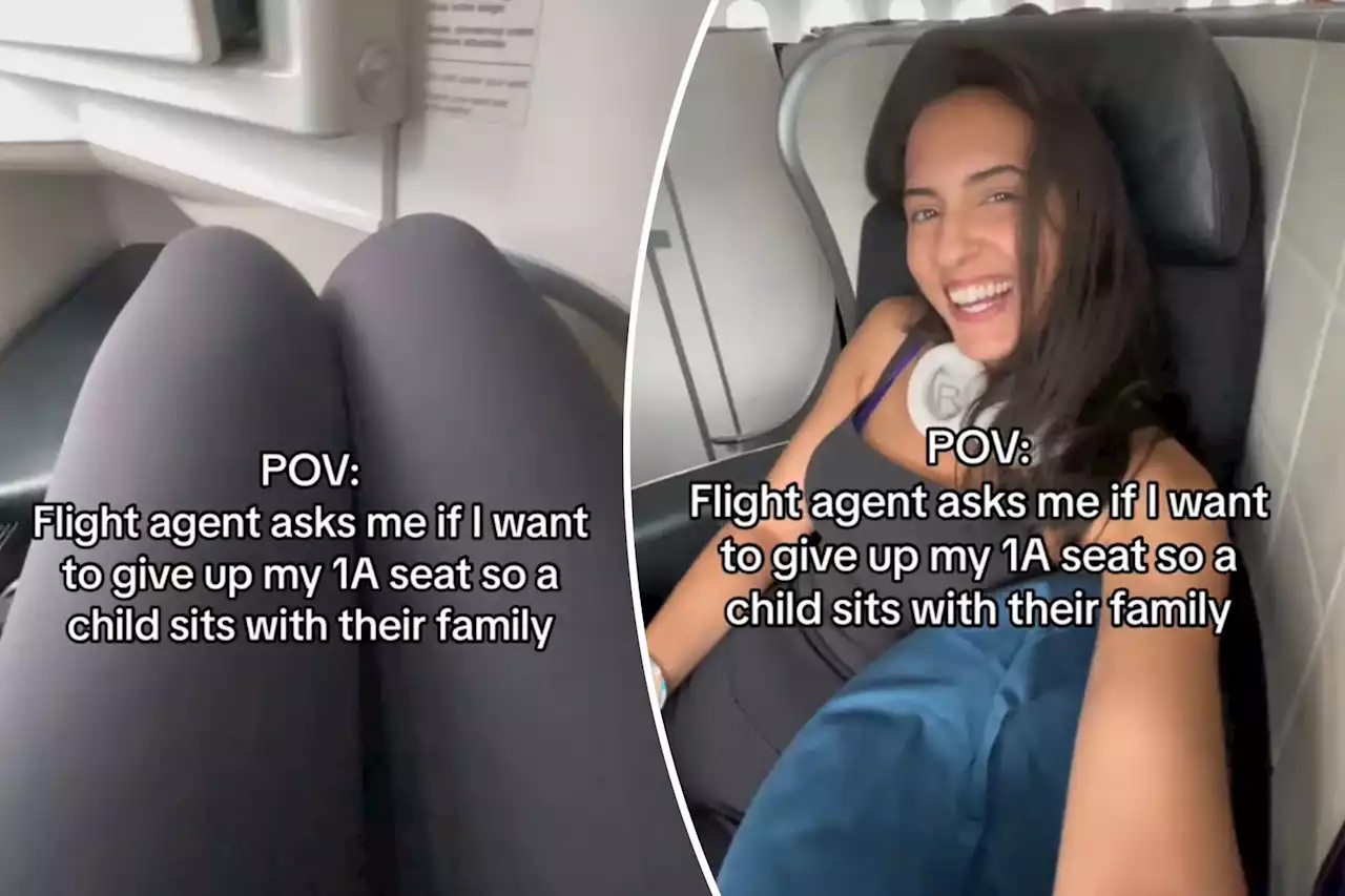 Woman applauded for refusing to give up her first class seat to a child